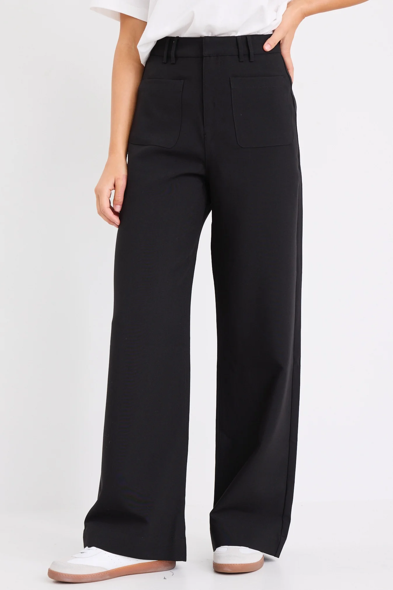 Zoey Black Tailored High Rise Wide Leg Pocket Pants - Image 3
