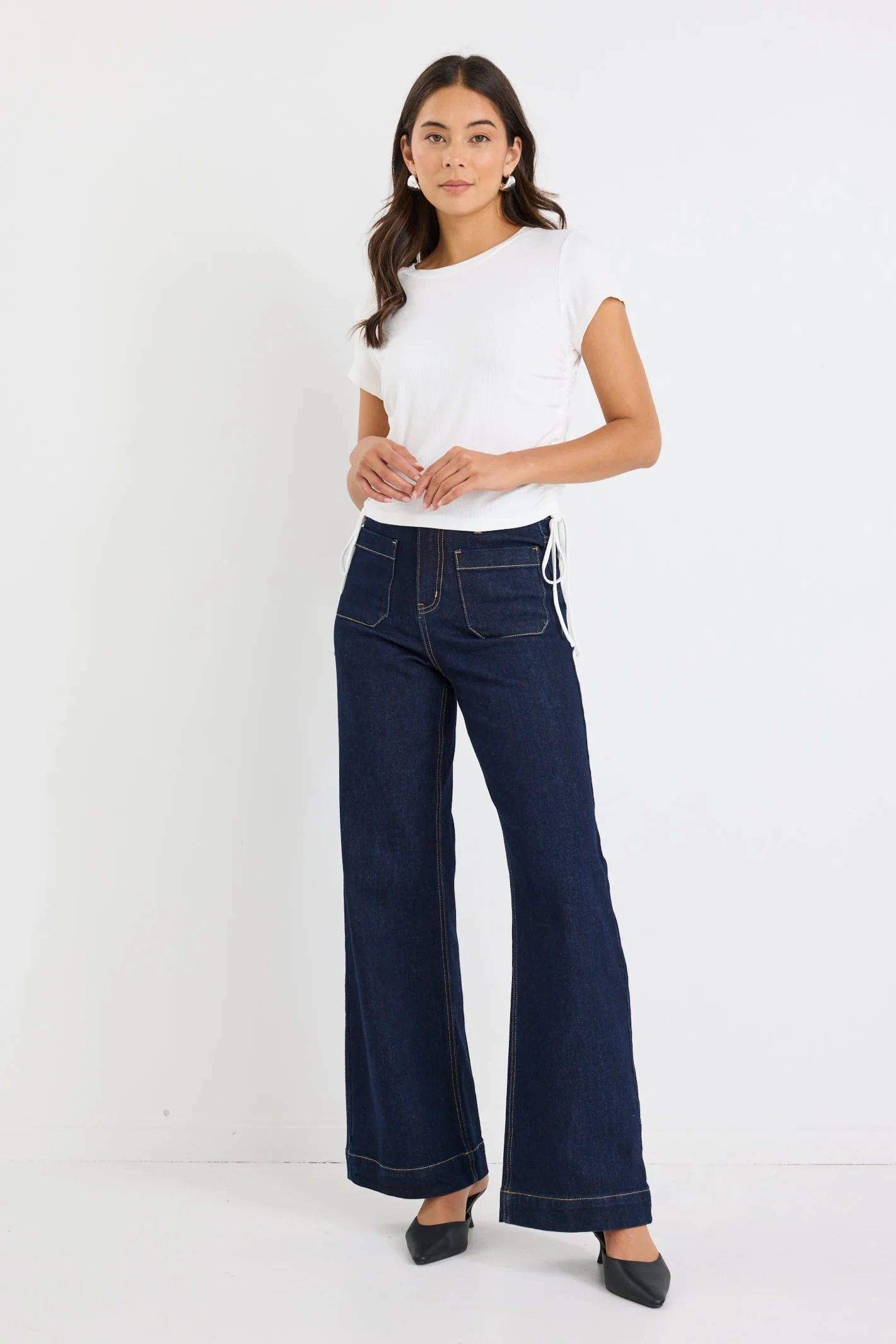 Zoey Indigo High Rise Wide Leg Pocket Jean - Image 3