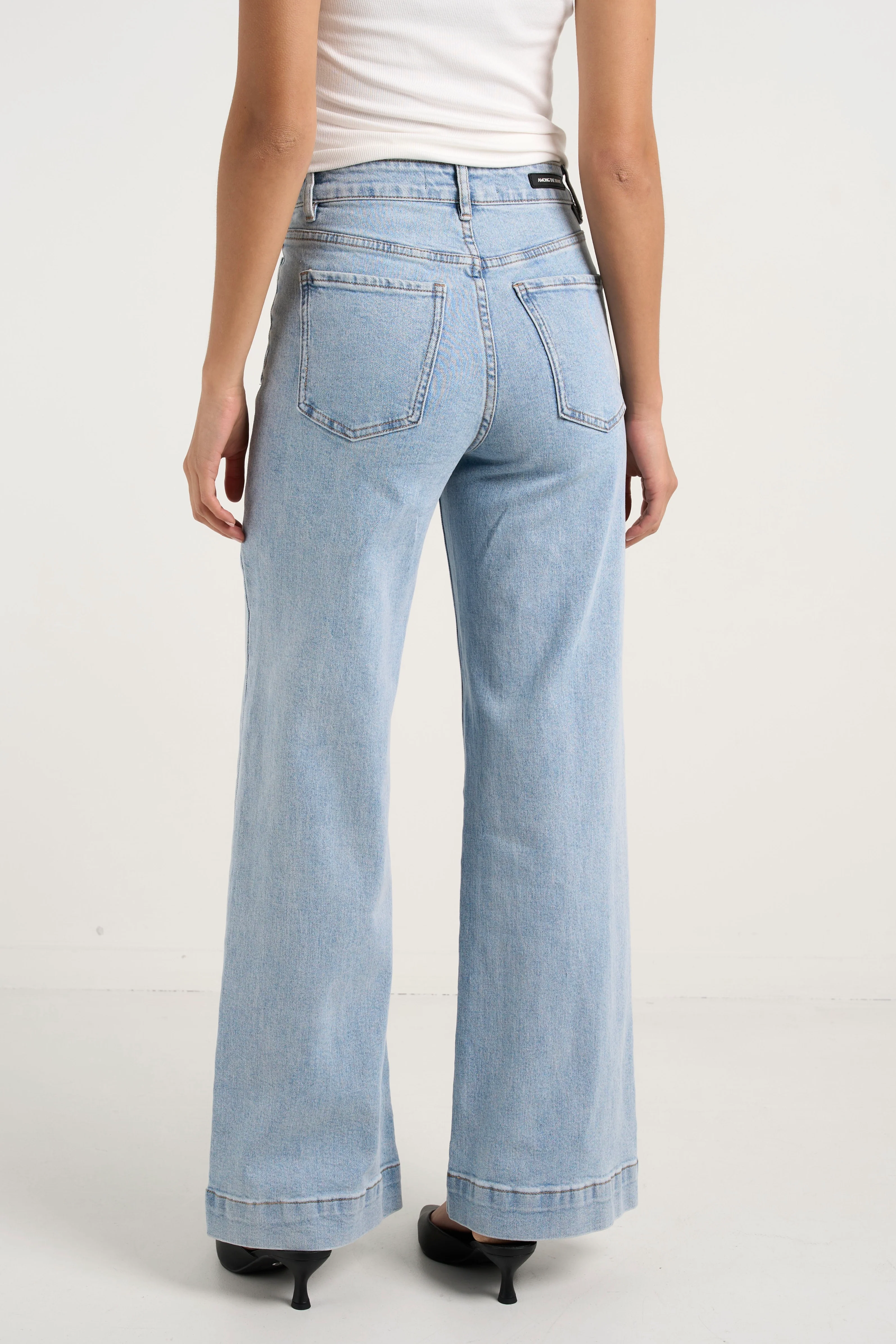 Zoey Light Blue High Rise Wide Leg Pocket Jean - Image 6