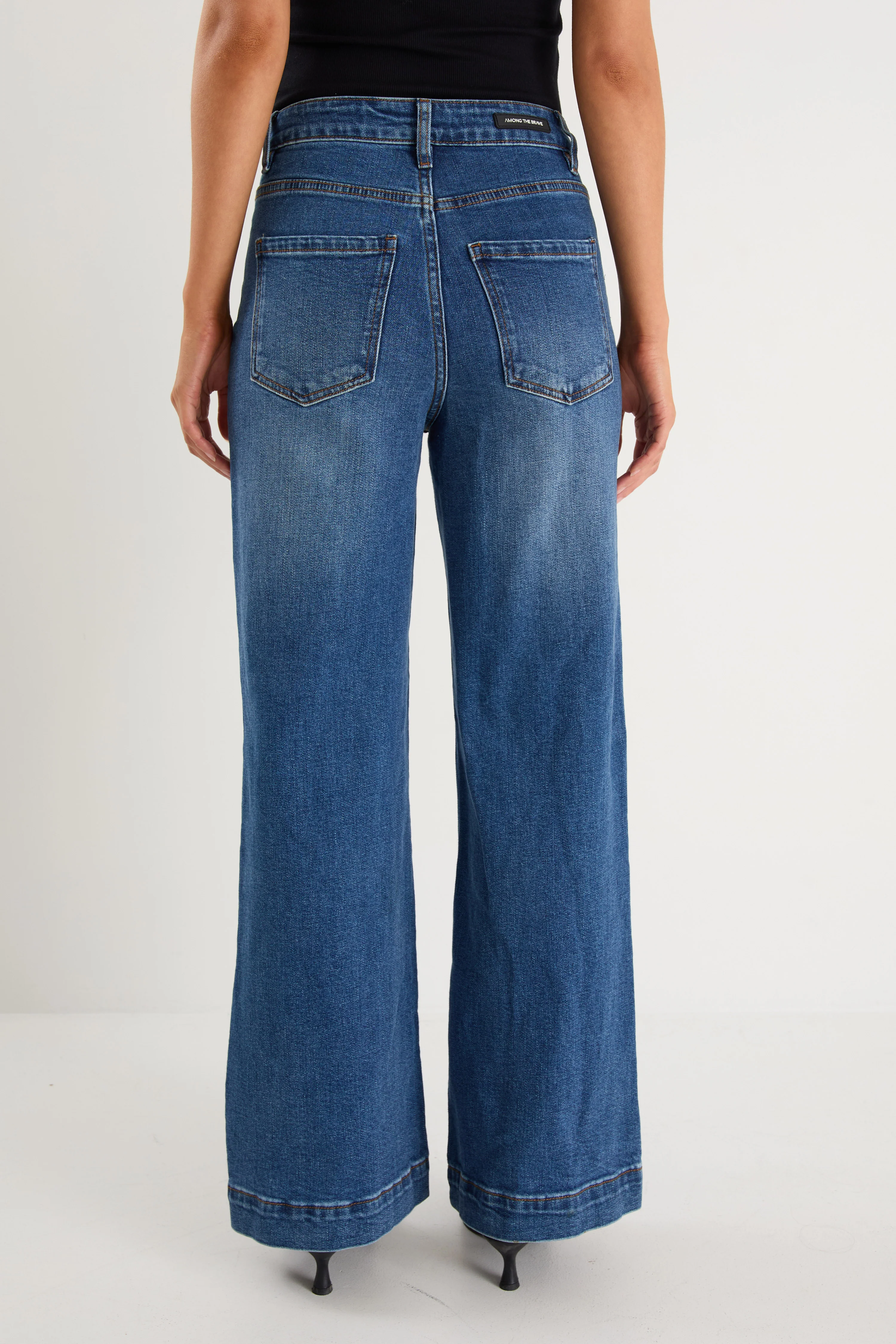Zoey Marine Blue High Rise Wide Leg Pocket Jean - Image 6